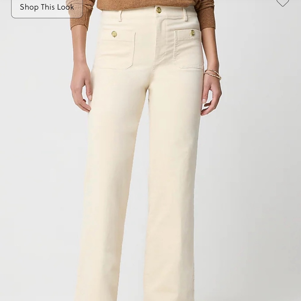 J. Crew Beige Corduroy Pants Lizzie Wide Leg NWT